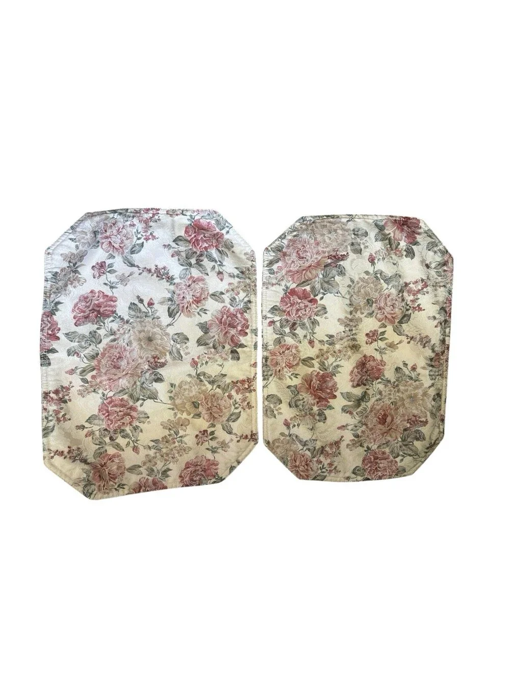 Vintage Fabric Floral Placemats Shabby Chic Country Cottage Set Of 8
